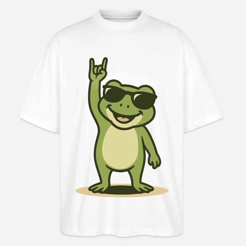 Rock'n'Ribbit - Stanley/Stella Oversized Unisex Bio T-Shirt Blaster 2.0 - Weiß