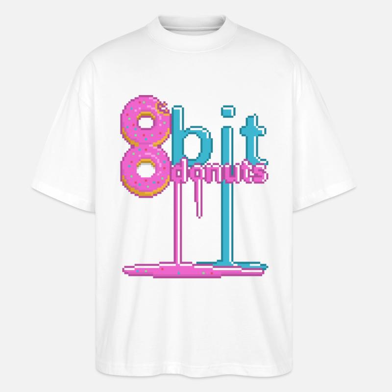 8bit donuts - Stanley/Stella Oversized Unisex Organic T-shirt Blaster 2.0 - white