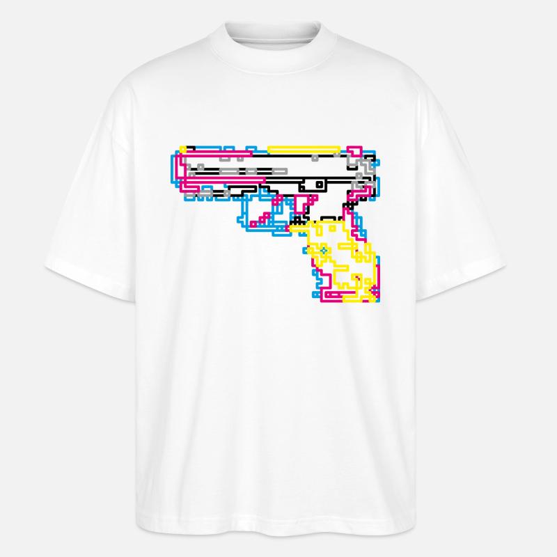 Pixelknarre - Stanley/Stella Oversized Unisex Bio T-Shirt Blaster 2.0 - Weiß