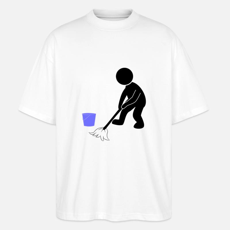 Putzen Putzmann Wischen - Stanley/Stella Oversized Unisex Bio T-Shirt Blaster 2.0 - Weiß