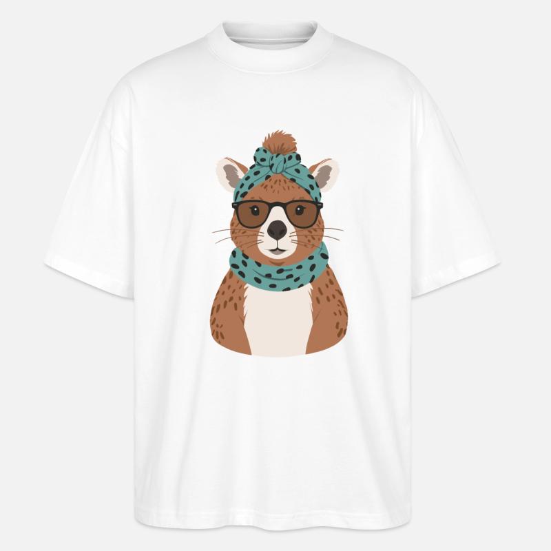Drôle Capymama Capybara Maman - T-shirt bio Blaster 2.0 coupe oversize Stanley/Stella Unisexe - blanc