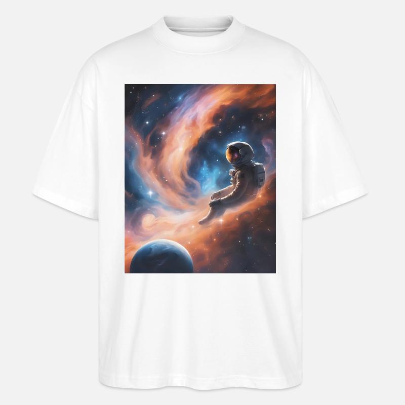 Astronaut schwebt im Weltall - Stanley/Stella Oversized Unisex Bio T-Shirt Blaster 2.0 - Weiß
