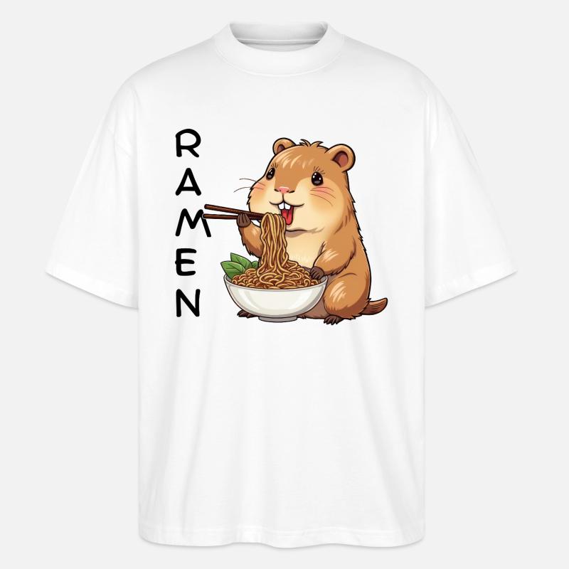 Ramen Capybara - T-shirt bio Blaster 2.0 coupe oversize Stanley/Stella Unisexe - blanc
