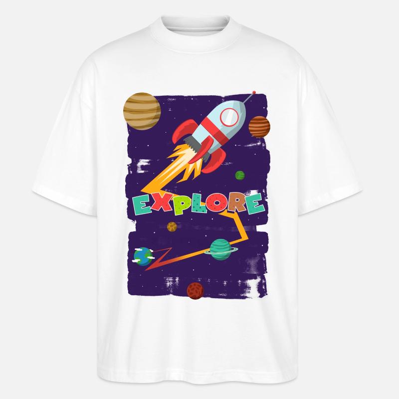 Let's go explore - Stanley/Stella Oversized Unisex Bio T-Shirt Blaster 2.0 - Weiß