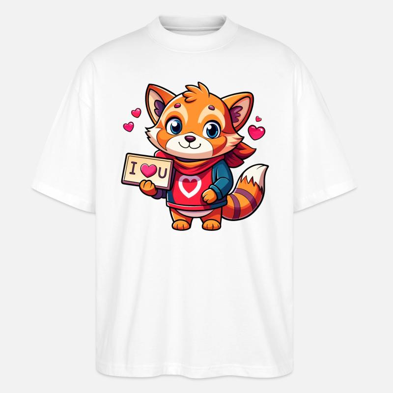 Liebesbotschaft tragendes Tier - Stanley/Stella Oversized Unisex Bio T-Shirt Blaster 2.0 - Weiß