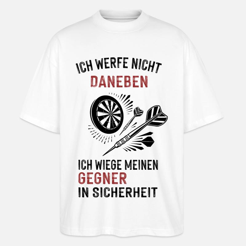 ich werfe nicht daneben... - Stanley/Stella Oversized Unisex Bio T-Shirt Blaster 2.0 - Weiß