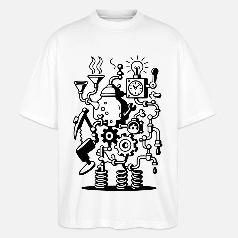Crazy Machine - Stanley/Stella Oversized Unisex Bio T-Shirt Blaster 2.0 - Weiß