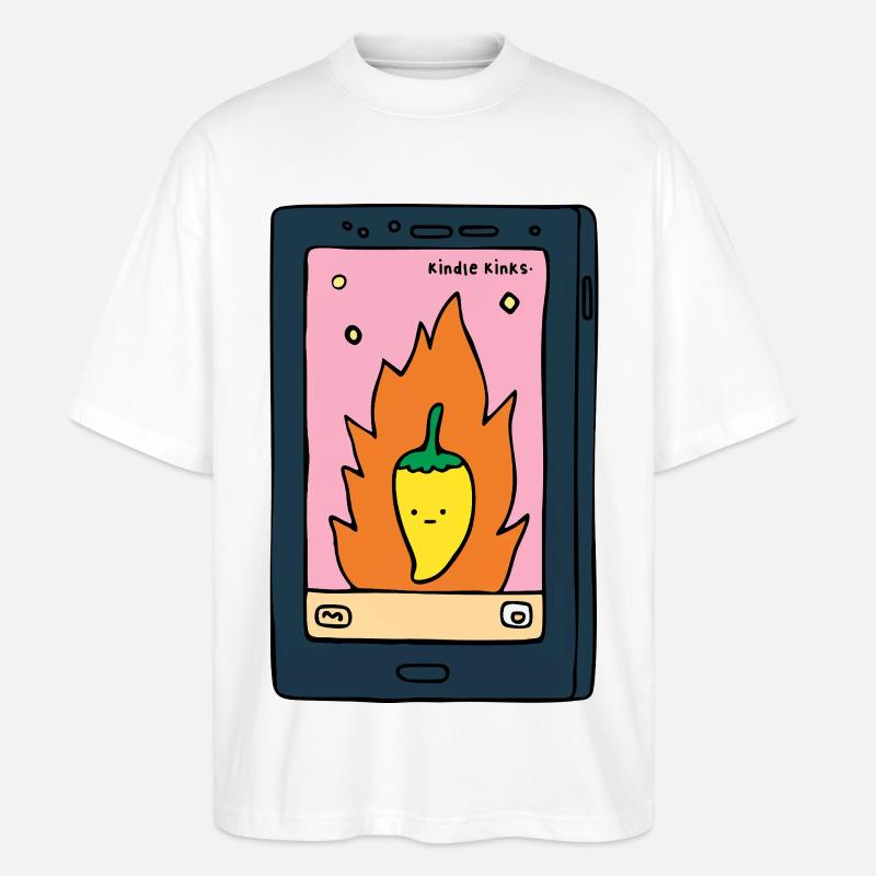 Spicy E-Reader “Kinks” Design | Funny BookT - Stanley/Stella Oversized Unisex Bio T-Shirt Blaster 2.0 - Weiß