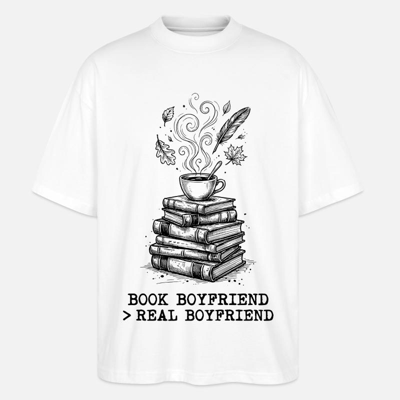 "Buchheld > Echter Freund" ! - Stanley/Stella Oversized Unisex Bio T-Shirt Blaster 2.0 - Weiß