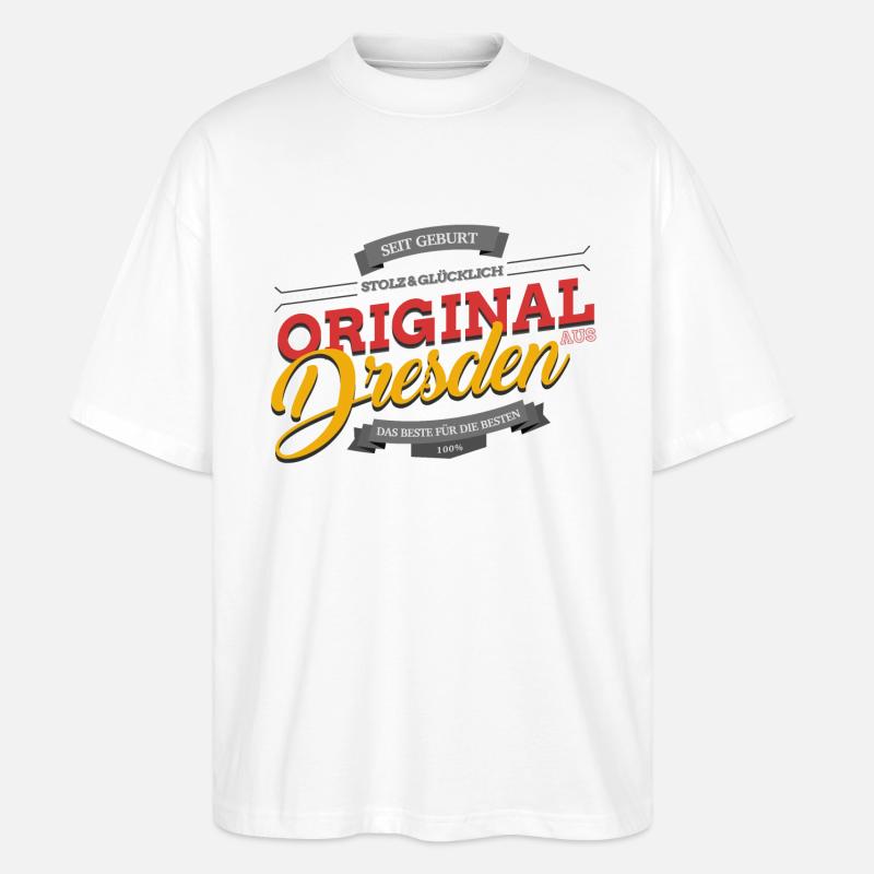 Original aus Dresden - Stanley/Stella Oversized Unisex Bio T-Shirt Blaster 2.0 - Weiß