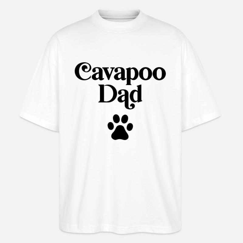Cavapoo Dad - Stanley/Stella Oversized Unisex Organic T-shirt Blaster 2.0 - white