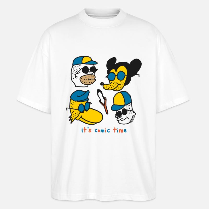 It´s Comic Time by Cheslo - Stanley/Stella Oversized Unisex Bio T-Shirt Blaster 2.0 - Weiß
