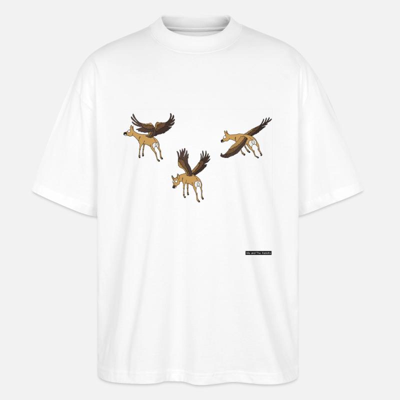 fliegende Hirsche - Stanley/Stella Oversized Unisex Bio T-Shirt Blaster 2.0 - Weiß