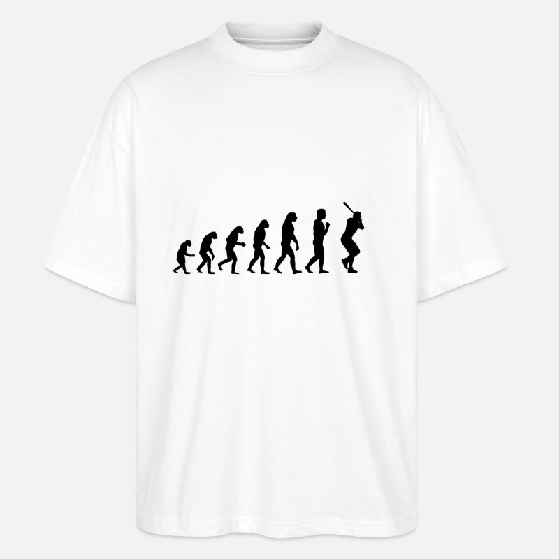 Baseball Evolution Shirt - Sport - Stanley/Stella Oversized Unisex Bio T-Shirt Blaster 2.0 - Weiß