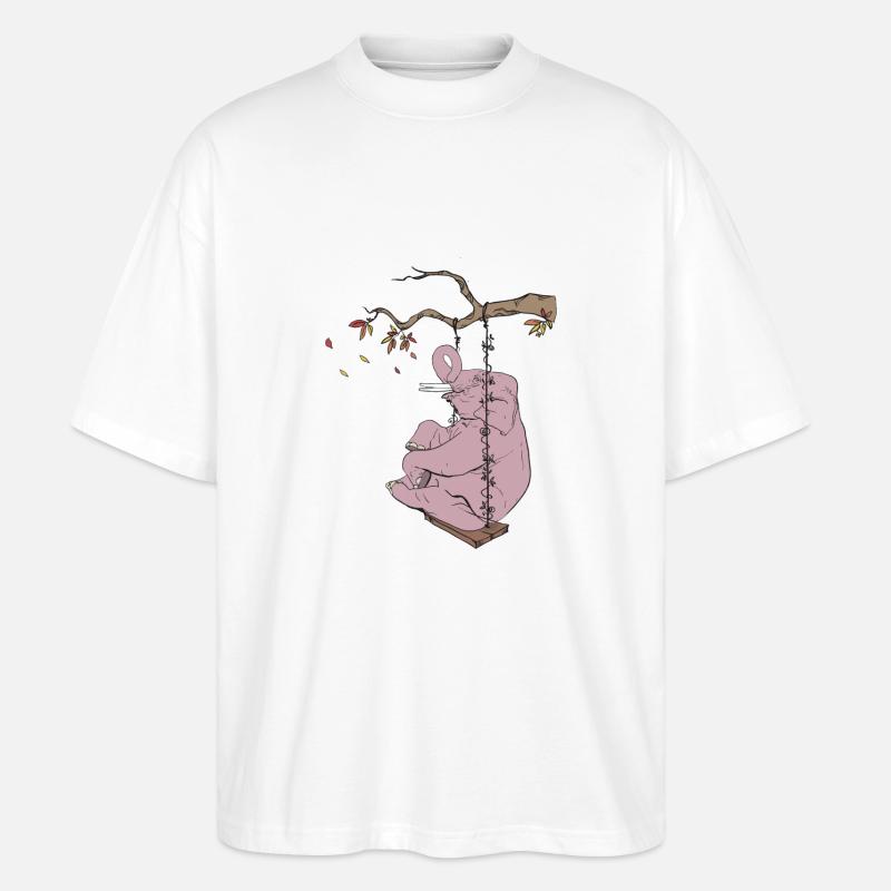 Elefant - Stanley/Stella Oversized Unisex Bio T-Shirt Blaster 2.0 - Weiß