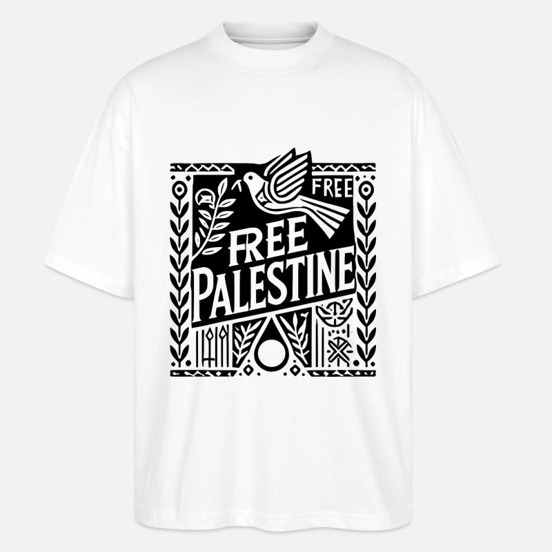 Free palestine - Stanley/Stella Oversized Unisex Bio T-Shirt Blaster 2.0 - Weiß