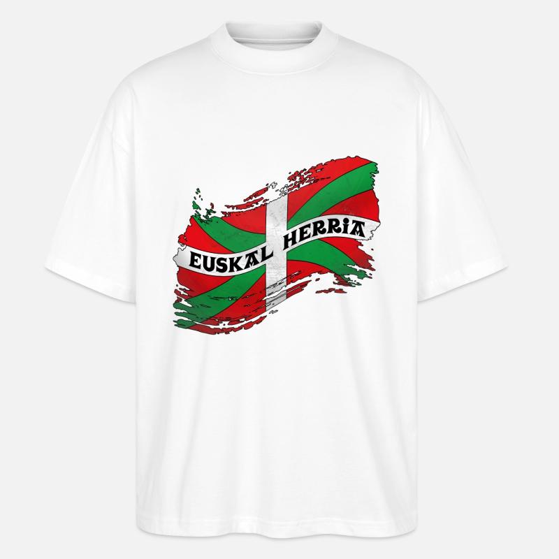 Drapeau Basque - T-shirt bio Blaster 2.0 coupe oversize Stanley/Stella Unisexe - blanc