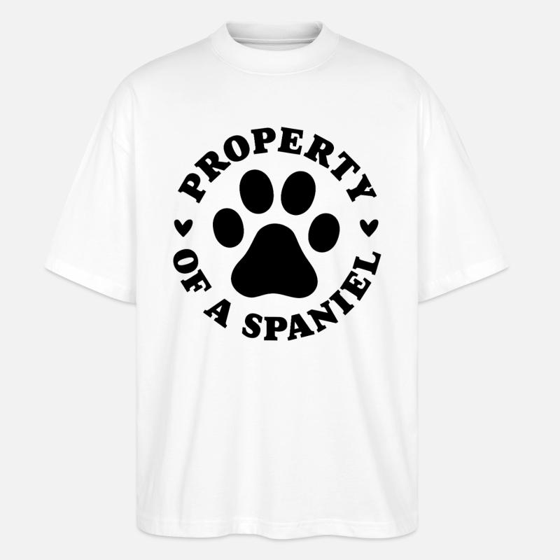 Eigentum eines Spaniels - Stanley/Stella Oversized Unisex Bio T-Shirt Blaster 2.0 - Weiß