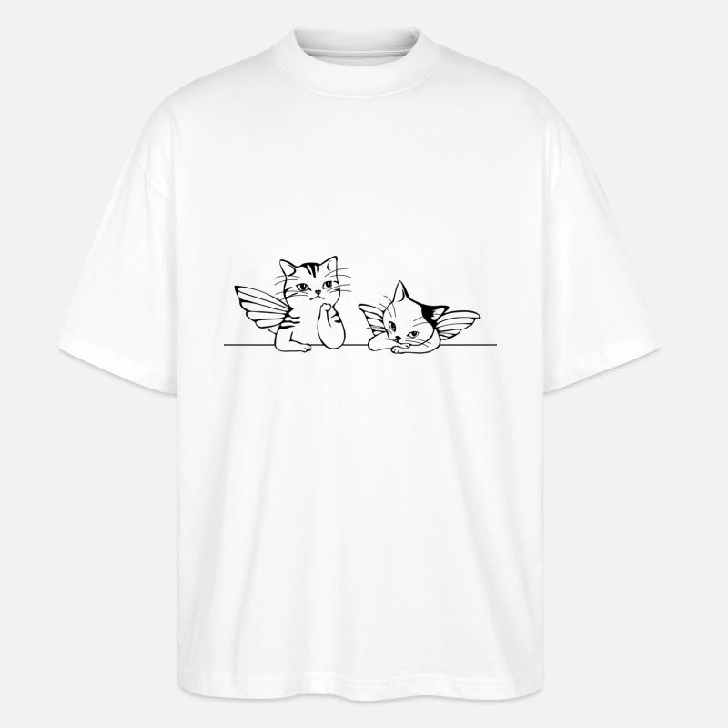 idée cadeau de chat Ange - T-shirt bio Blaster 2.0 coupe oversize Stanley/Stella Unisexe - blanc