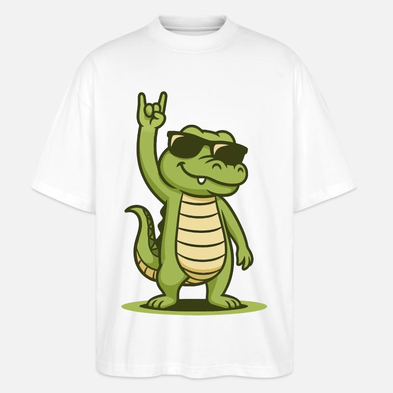 Rock’n’Roll Krokobaby - Stanley/Stella Oversized Unisex Bio T-Shirt Blaster 2.0 - Weiß