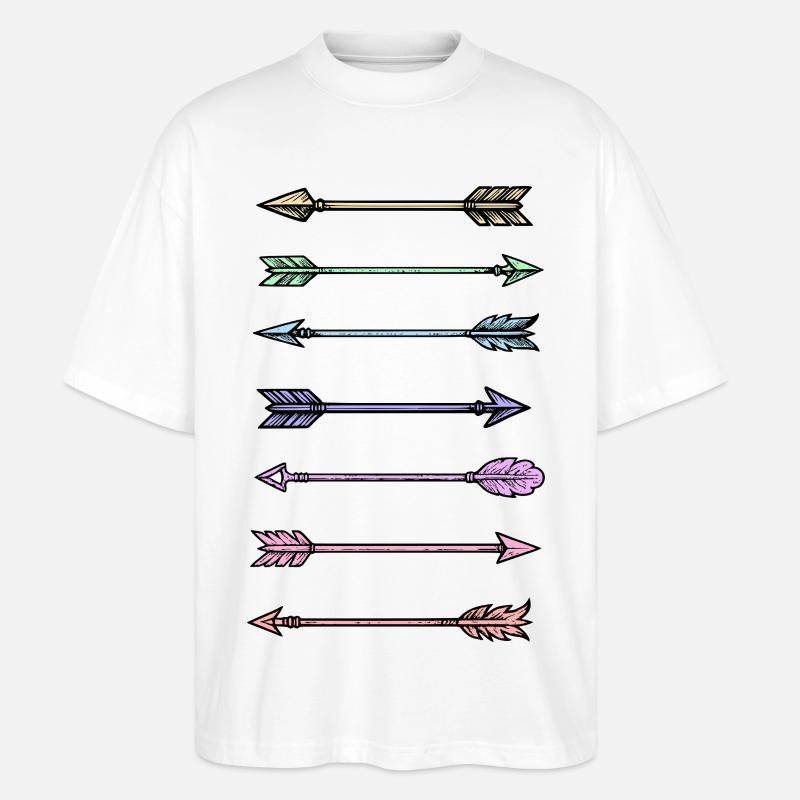 Bunte Pfeile Design - Stanley/Stella Oversized Unisex Bio T-Shirt Blaster 2.0 - Weiß
