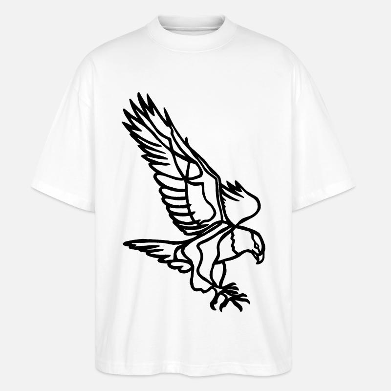 Schwarzer Adler im Flug - Stanley/Stella Oversized Unisex Bio T-Shirt Blaster 2.0 - Weiß