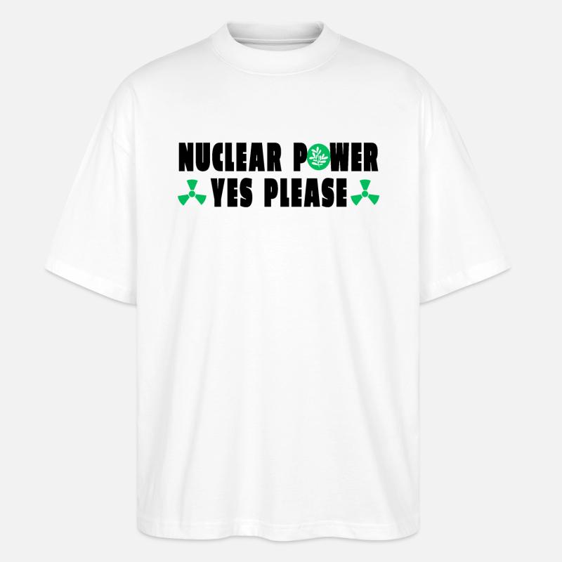 Nucléaire Oui, s’il vous plaît - T-shirt bio Blaster 2.0 coupe oversize Stanley/Stella Unisexe - blanc