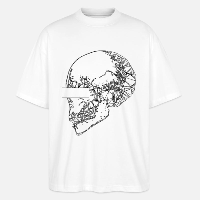 Totenkopf Totenschaedel - Stanley/Stella Oversized Unisex Bio T-Shirt Blaster 2.0 - Weiß
