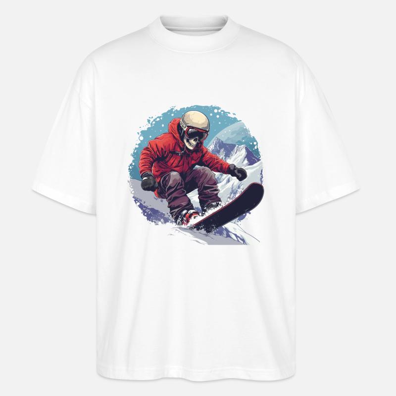 Skull Snowboarder Snowboard Après-Ski - T-shirt bio Blaster 2.0 coupe oversize Stanley/Stella Unisexe - blanc