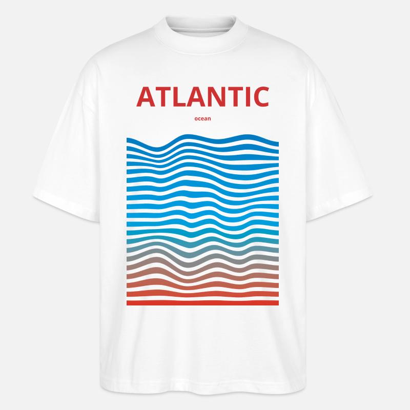 Océans dévastés : Atlantique - T-shirt bio Blaster 2.0 coupe oversize Stanley/Stella Unisexe - blanc