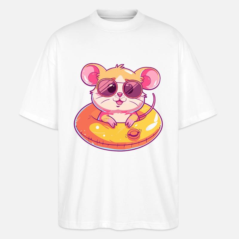 Mouse Comic Cool - Stanley/Stella Oversized Unisex Organic T-shirt Blaster 2.0 - white