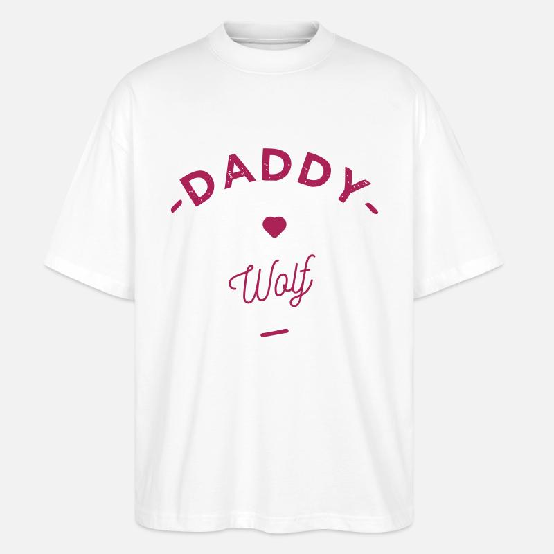 Daddy wolf - Stanley/Stella Oversized Unisex Bio T-Shirt Blaster 2.0 - Weiß