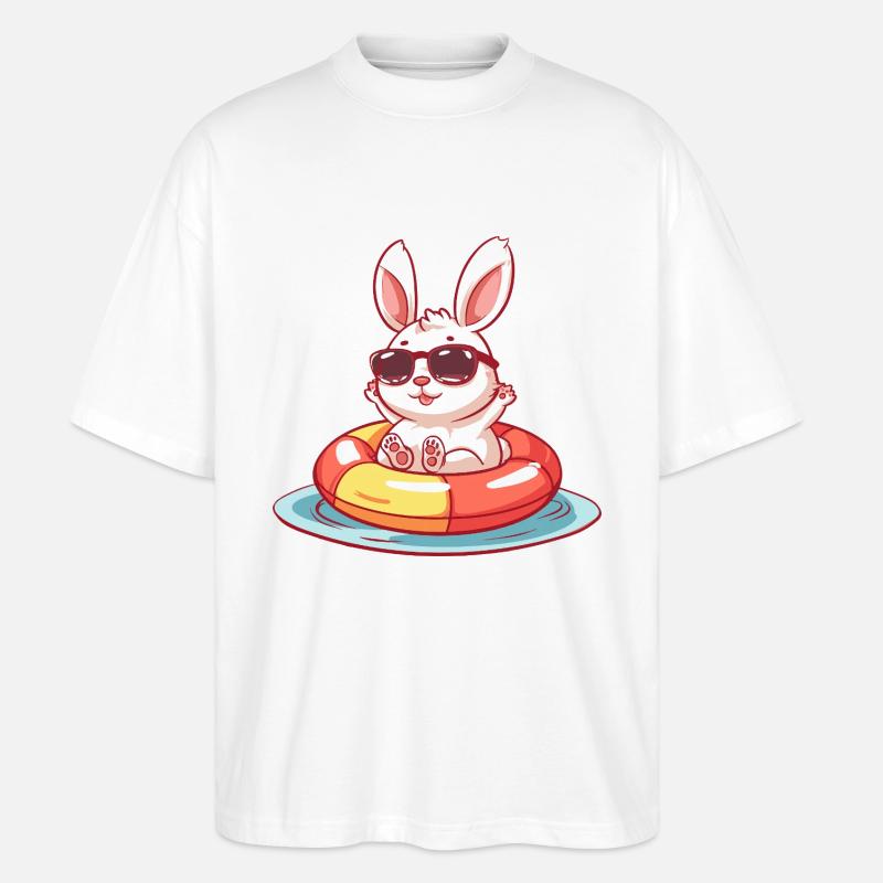 Bunny Comic Cool - Stanley/Stella Oversized Unisex Organic T-shirt Blaster 2.0 - white