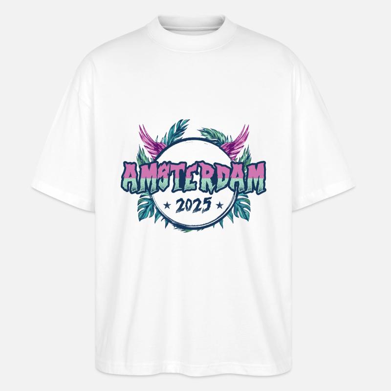 Amsterdam 2025 Urlaub - Stanley/Stella Oversized Unisex Bio T-Shirt Blaster 2.0 - Weiß