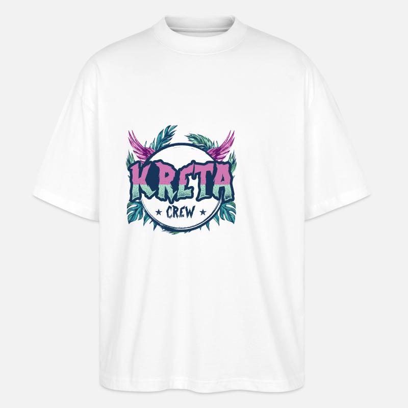 Kreta Crew Bunt - Stanley/Stella Oversized Unisex Bio T-Shirt Blaster 2.0 - Weiß