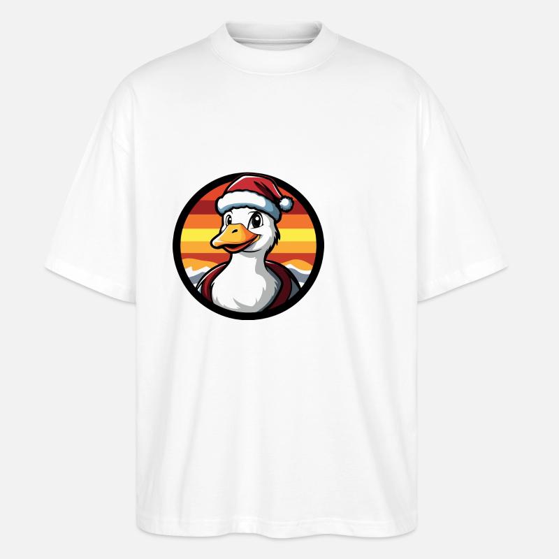Gans Weihnachten X-Mas - Stanley/Stella Oversized Unisex Bio T-Shirt Blaster 2.0 - Weiß