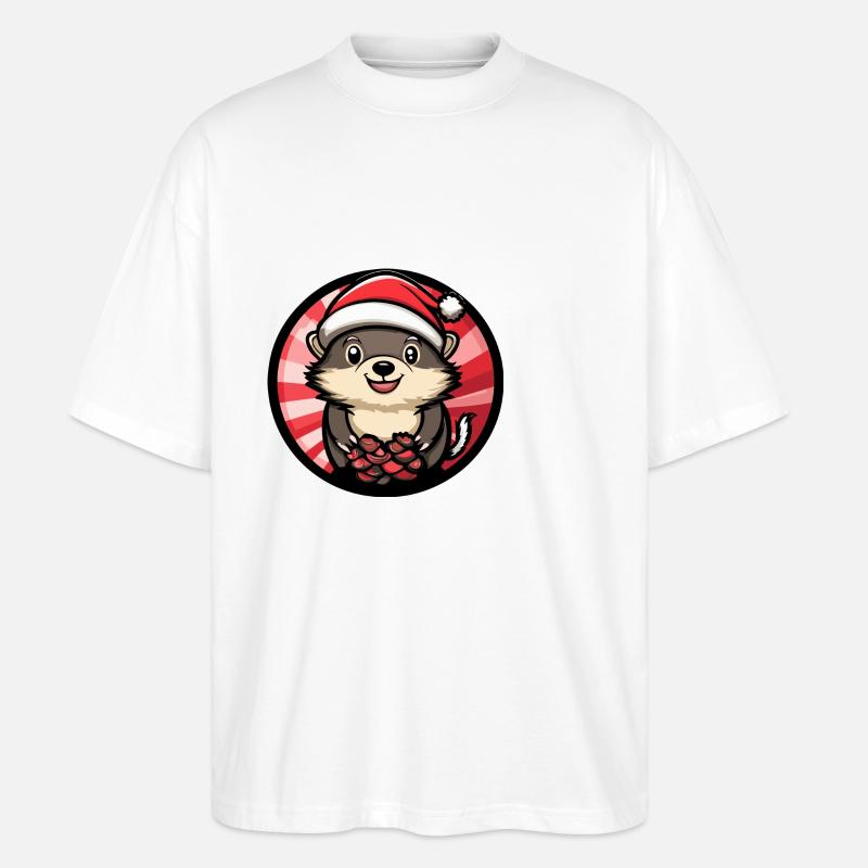 Hérisson Noël Noël - T-shirt bio Blaster 2.0 coupe oversize Stanley/Stella Unisexe - blanc