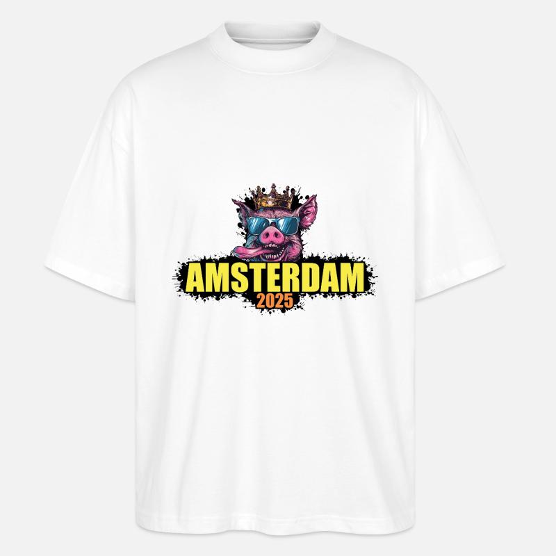 Amsterdam 2025 Cochon - T-shirt bio Blaster 2.0 coupe oversize Stanley/Stella Unisexe - blanc