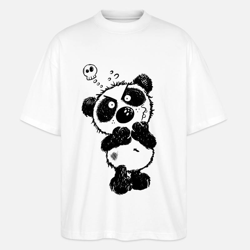 Grummeliger Panda - Stanley/Stella Oversized Unisex Bio T-Shirt Blaster 2.0 - Weiß