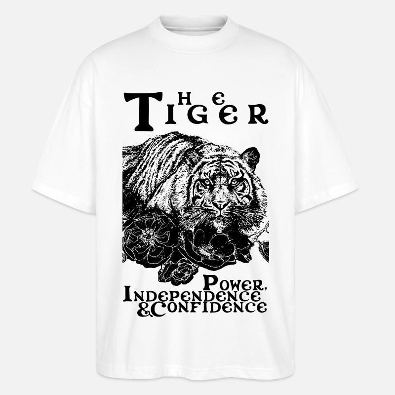 DER TIGER - Stanley/Stella Oversized Unisex Bio T-Shirt Blaster 2.0 - Weiß
