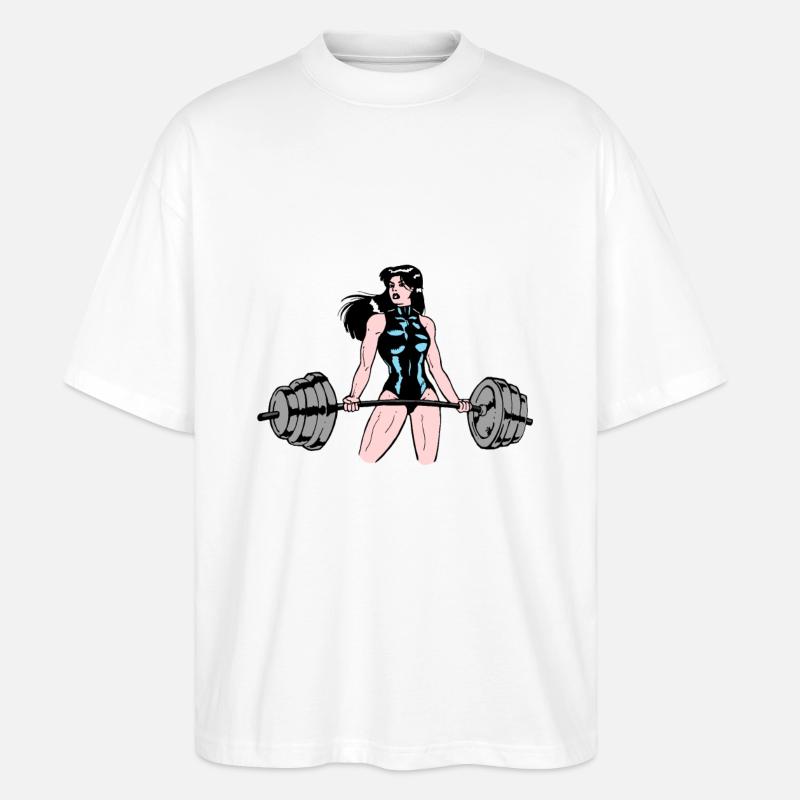 Frauen Krafttraining - Stanley/Stella Oversized Unisex Bio T-Shirt Blaster 2.0 - Weiß