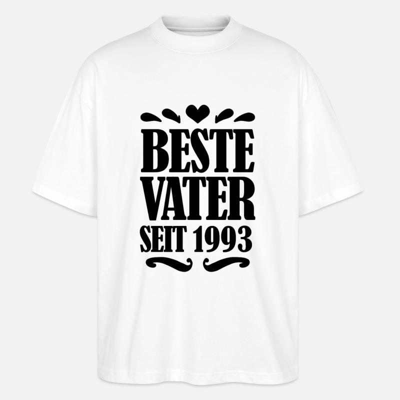 Bester Vater seit 1993 - Stanley/Stella Oversized Unisex Bio T-Shirt Blaster 2.0 - Weiß