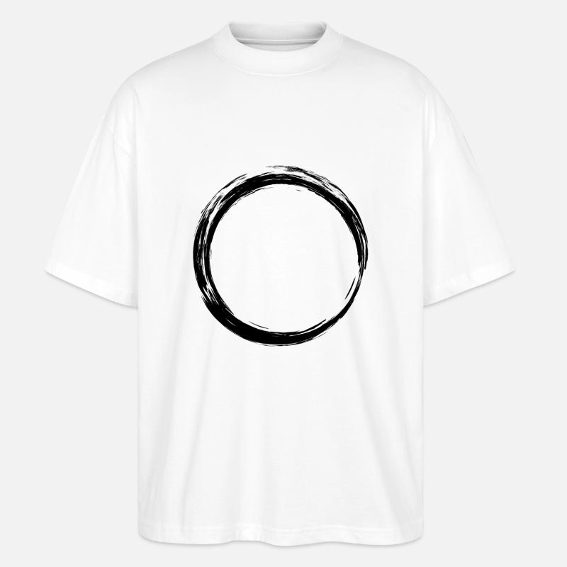 Cercle symbole design noir - T-shirt bio Blaster 2.0 coupe oversize Stanley/Stella Unisexe - blanc