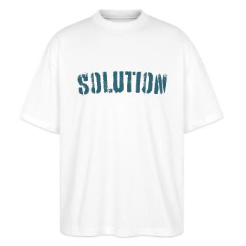 Lösung - Stanley/Stella Oversized Unisex Bio T-Shirt Blaster 2.0 - Weiß - Vorne - Alina (178cm) & Michal (187cm)