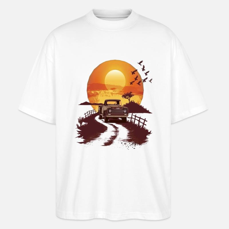Sunset Road Classique Pick-up - T-shirt bio Blaster 2.0 coupe oversize Stanley/Stella Unisexe - blanc
