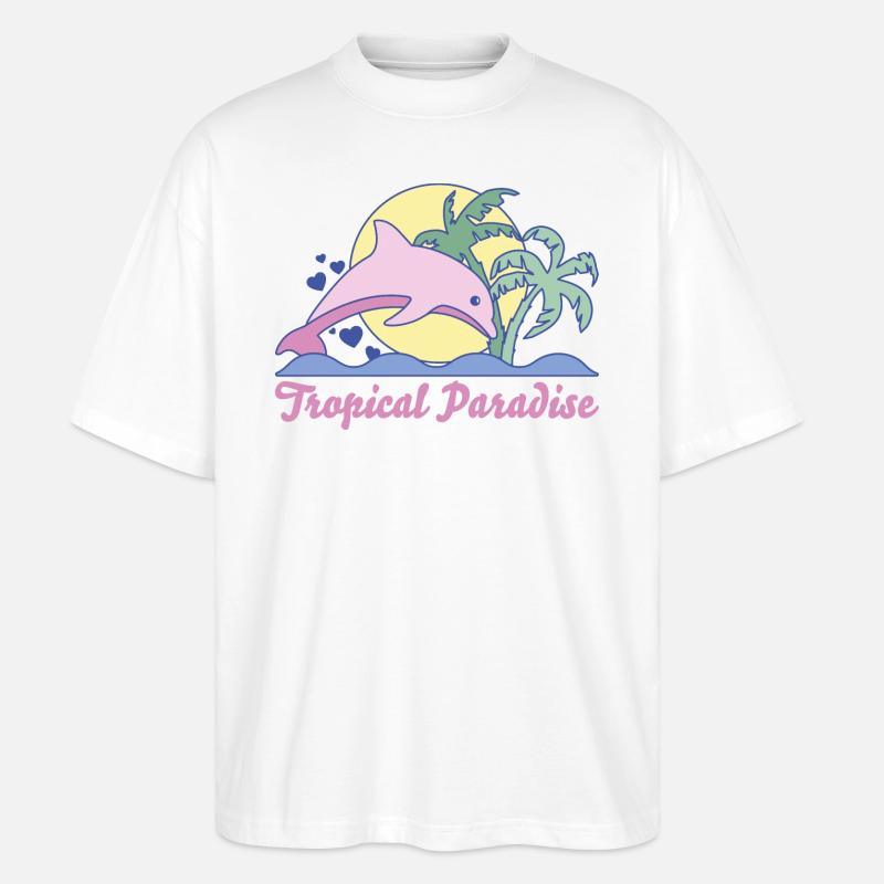 Tropical Paradise - Stanley/Stella Oversized Unisex Bio T-Shirt Blaster 2.0 - Weiß