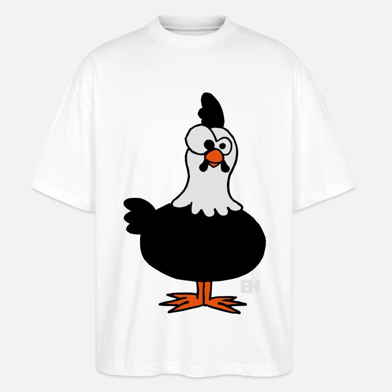 Huhn - Hühnchen - Stanley/Stella Oversized Unisex Bio T-Shirt Blaster 2.0 - Weiß