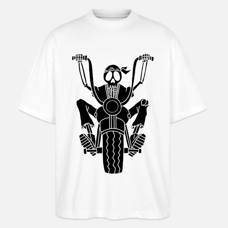 Schwarzes Skelett - Stanley/Stella Oversized Unisex Bio T-Shirt Blaster 2.0 - Weiß
