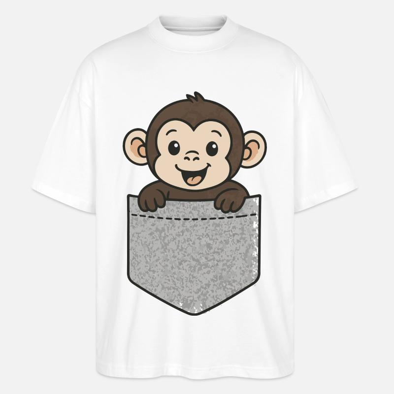 Taschenäffchen - Stanley/Stella Oversized Unisex Bio T-Shirt Blaster 2.0 - Weiß