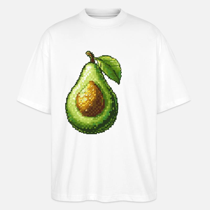 Avokado Pixel Symbol - Stanley/Stella Oversized Unisex Bio T-Shirt Blaster 2.0 - Weiß